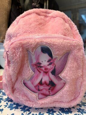 Melanie Martinez PORTALS Pink Fuzzy Mini Backpack Hot Topic NWT Fairy Plush Bag